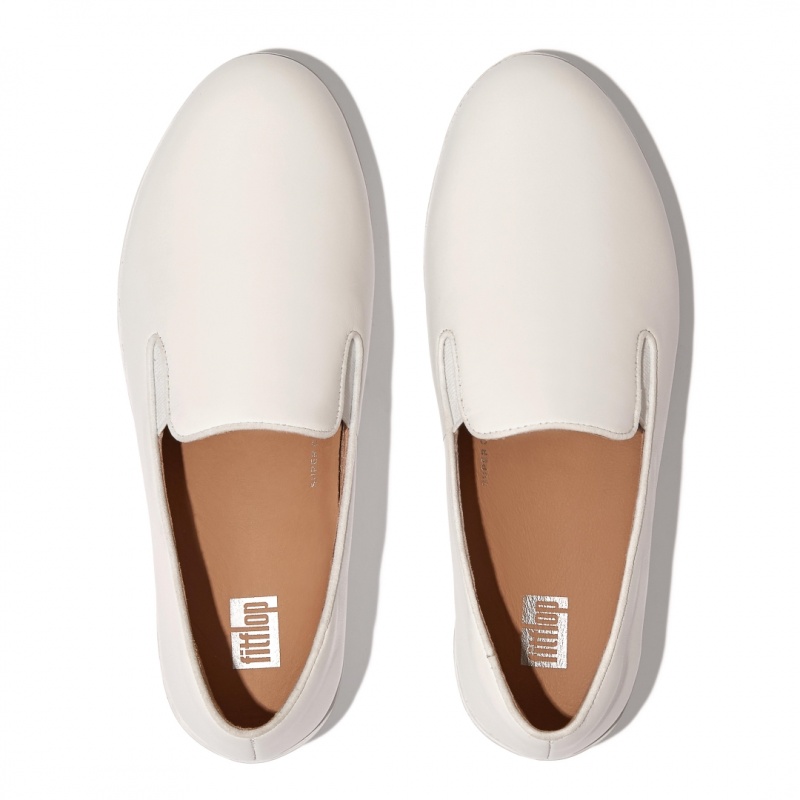 White Fitflop Superskate Wipe Clean Women's Loafers | PH-7013XNCDR