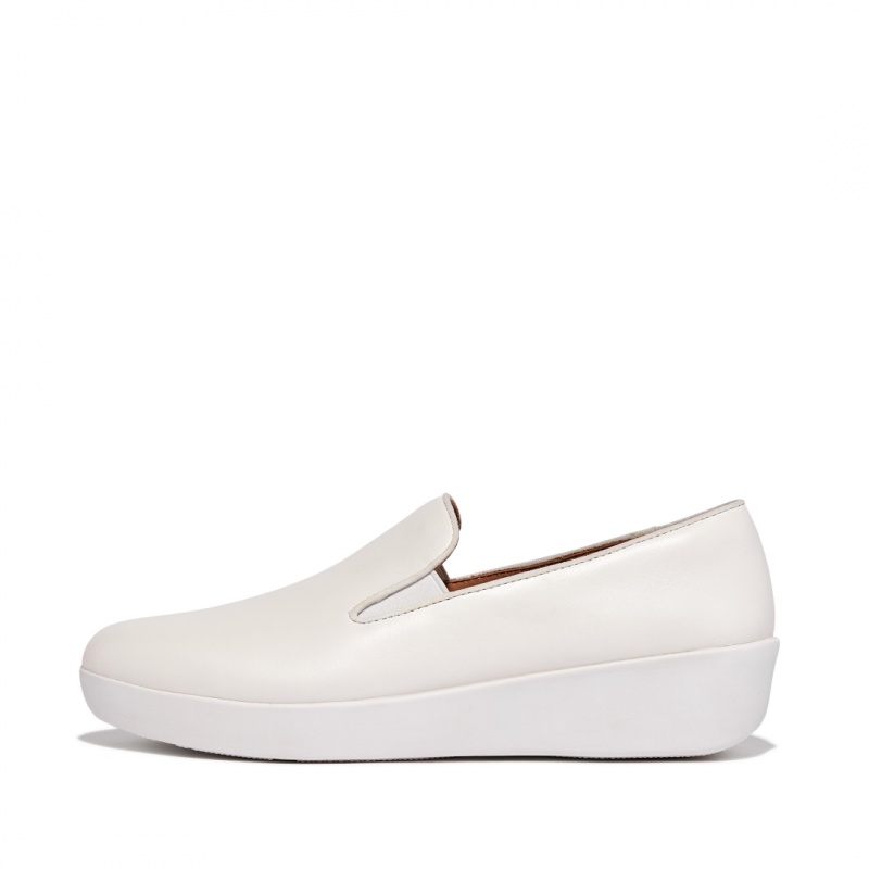 White Fitflop Superskate Wipe Clean Women\'s Loafers | PH-7013XNCDR