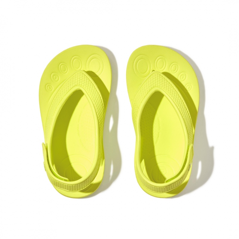 Yellow Fitflop Iqushion Eva Back Straps Kids' Flip Flops | PH-9428SUGLO