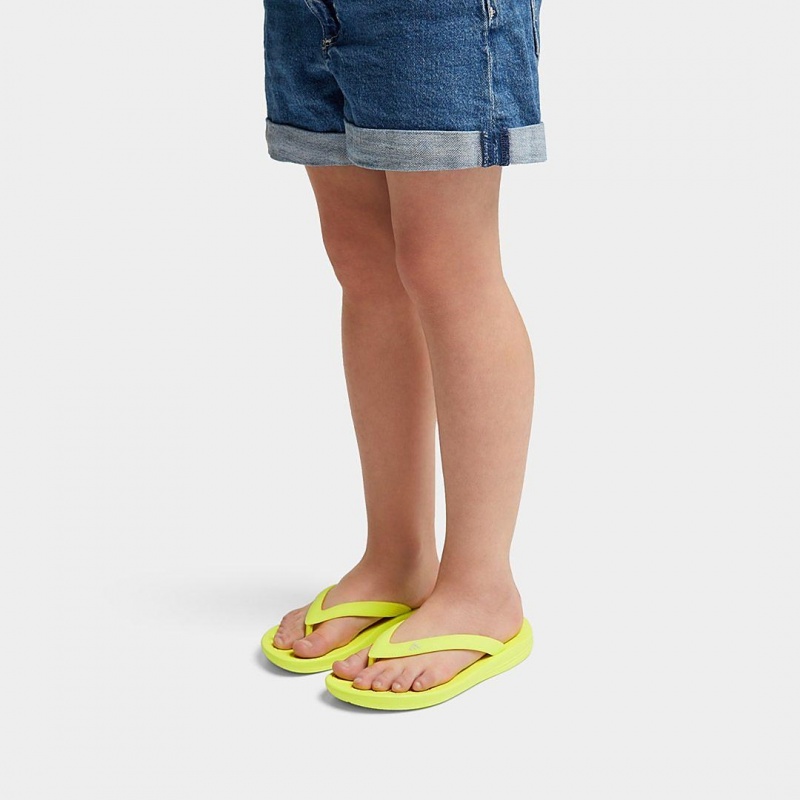 Yellow Fitflop Iqushion Rubber Kids' Flip Flops | PH-7319SGTLI